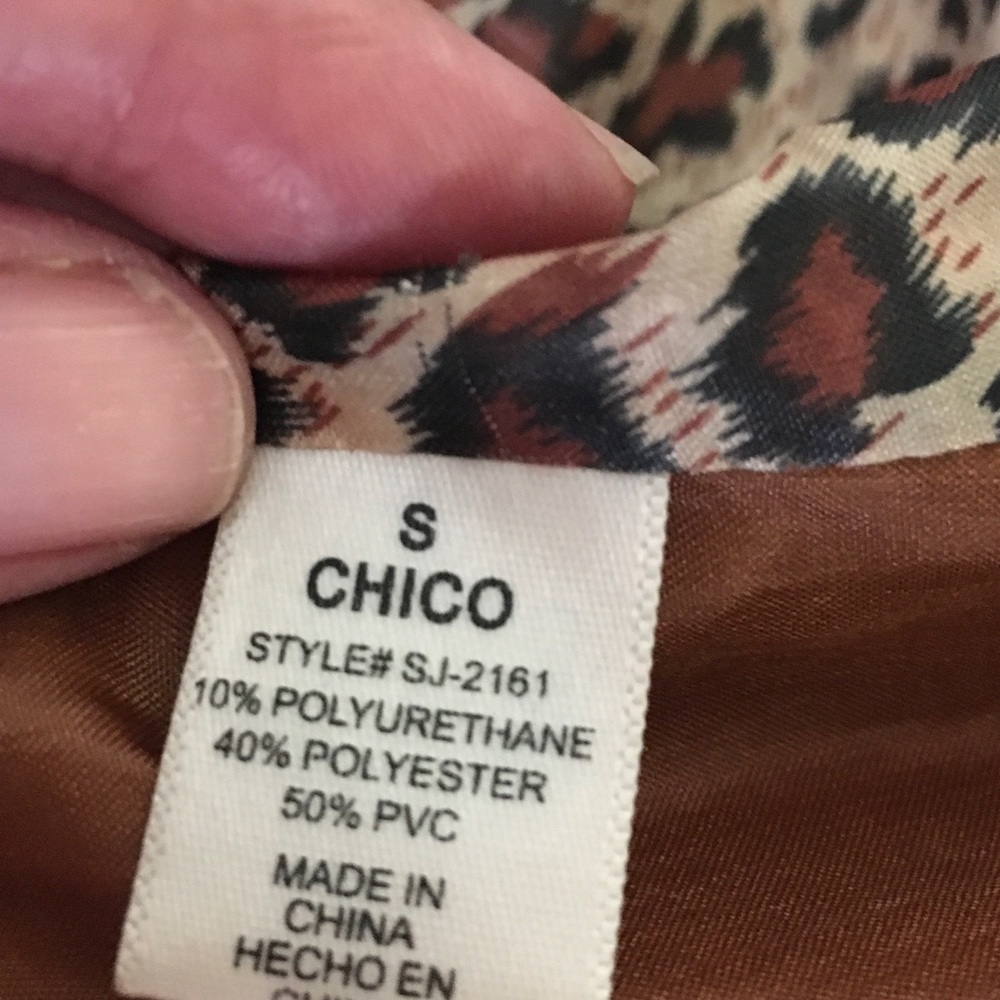 Zenana Tan PUb Leather Jacket Leopard Line… - Picture 6 of 8